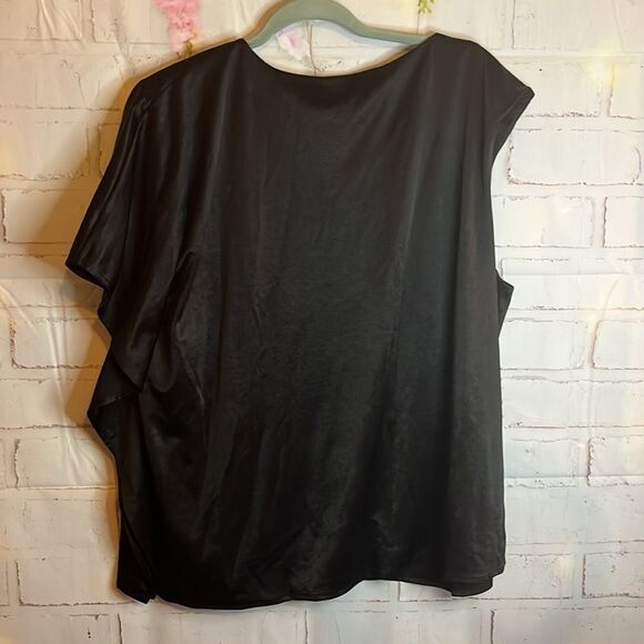 NWT ALFANI ONE SHORT SLEEVE FASHION TOP IN BLACK SIZE XL. - Picture 10 of 10